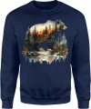 Niedźwiedź las jezioro natura forest wilderness Męska bluza 