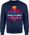 Miami Florida neon palm sunset city Męska bluza 