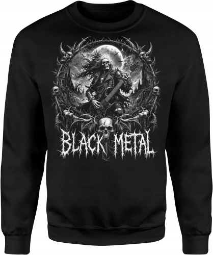 Black metal gitarzysta mroczny koncert Męska bluza 