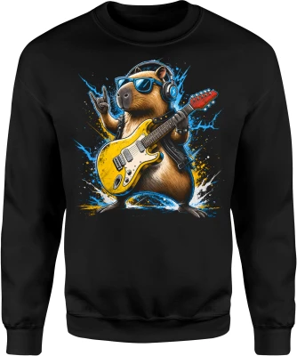 Kapibara Gitara Zwierzę Rockstar Koncert Męska bluza