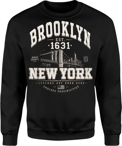 Brooklyn New York USA urban city Męska bluza 