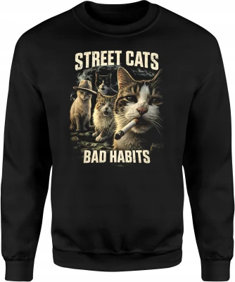 Street Cats Bad Habits koty uliczne Męska bluza