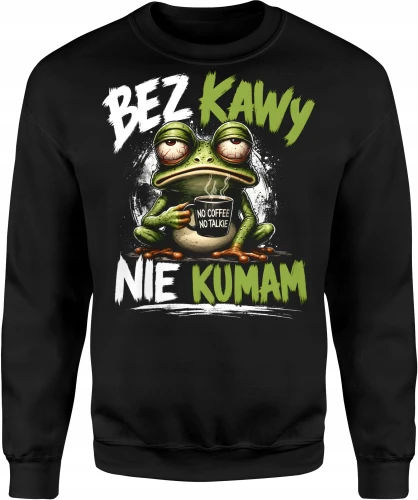 Bez Kawy Nie Kumam Żaba Kawa Coffee Męska bluza 
