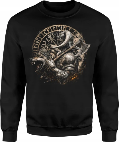 Wiking wilk runy nordyckie topór mitologia Męska bluza 