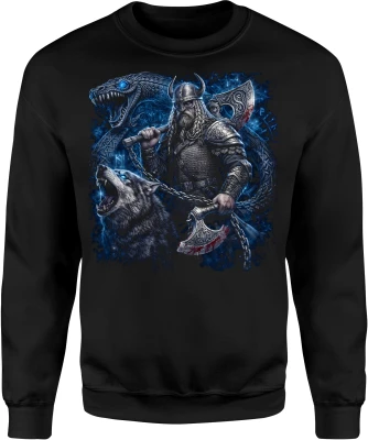 Wiking berserker wilk Fenrir wąż nordycki Męska bluza