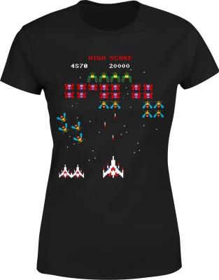 Gra arcade kosmiczny statek piksele High Score 8 bit Damska koszulka