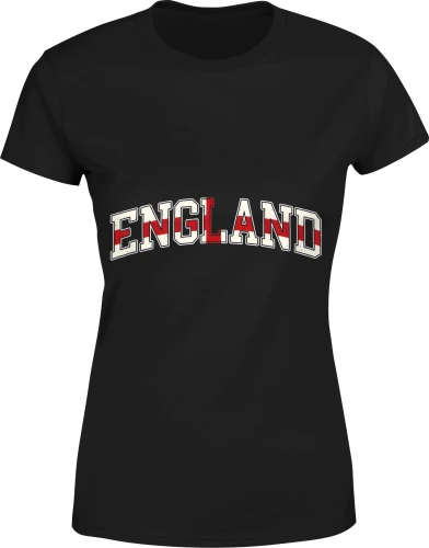 England flaga Anglii kibic football sportowy Damska koszulka color:#000000