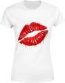 Czerwone Usta kiss lips glam fashion Damska koszulka 