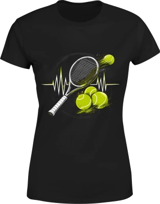 Tennis heartbeat racket player training Damska koszulka