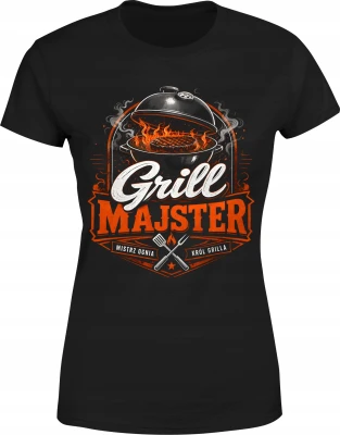 Grillowanie mistrz ognia barbecue król grillu Damska koszulka