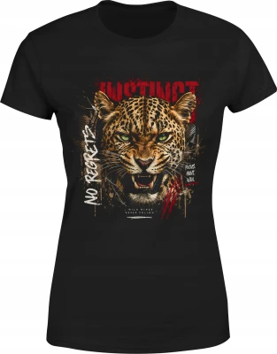 Instinct No Regrets leopard drapieżnik Damska koszulka