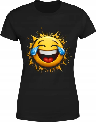 Emoji płaczę ze śmiechu emotka Damska koszulka