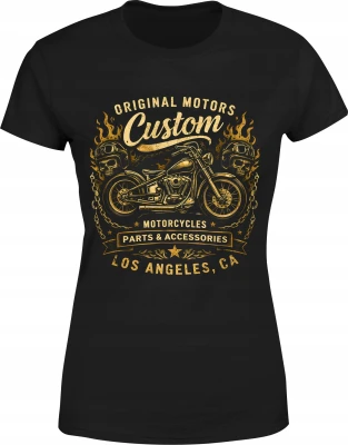 Custom Motorcycles chopper biker motocykl oldschool Damska koszulka