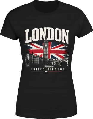 London Big Ben flaga Wielkiej Brytanii UK Damska koszulka