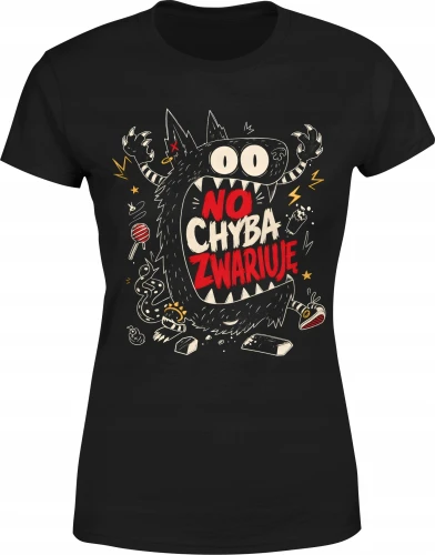 No chyba zwariuje potwór chaos funny monster Damska koszulka color:#000000