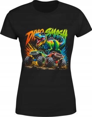Dinozaur monster truck rajd terenowy t rex Damska koszulka