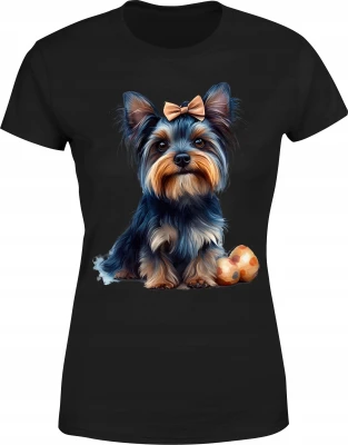 Yorkshire Terrier York Piesek Słodki Pupilek Damska koszulka
