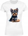 Yorkshire Terrier York Piesek Słodki Pupilek Damska koszulka 