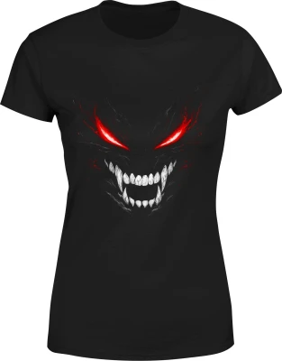 Demoniczne Oczy horror potwór red eyes halloween Damska koszulka