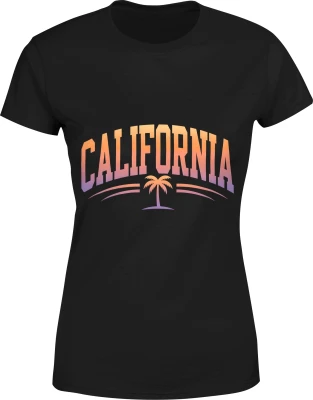 California palm sunset west coast summer beach Damska koszulka