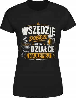 Wszędzie Dobrze Ale Na Działce Najlepiej Grill Ogród Damska koszulka