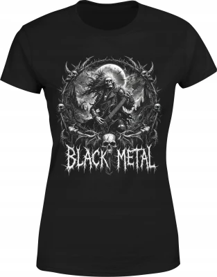 Black metal gitarzysta mroczny koncert Damska koszulka