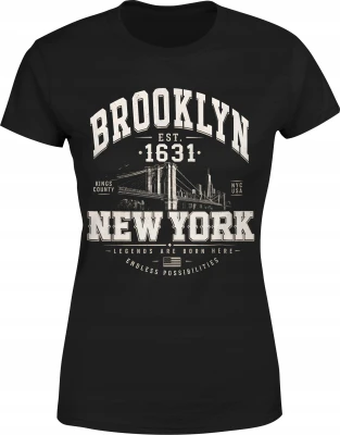 Brooklyn New York USA urban city Damska koszulka