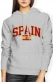 Spain Hiszpania Flaga Narodowa Europejski Kibic Damska bluza z kapturem 