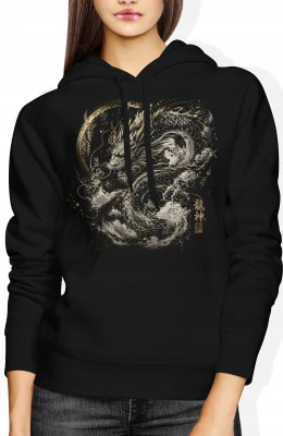 Smok Japoński Dragon Spirit Azjatycka Legenda Damska bluza z kapturem