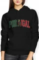 Portugal Flaga Portugalii Football Fan Style Damska bluza z kapturem 