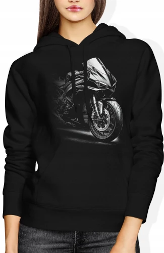 Motocykl Sportowy Ścigacz Szybkie Maszyny Dwa Koła Damska bluza z kapturem color:#000000