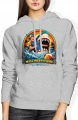 Myśl pozytywnie shark beach summer holiday Damska bluza z kapturem 