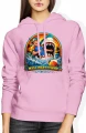 Myśl pozytywnie shark beach summer holiday Damska bluza z kapturem 