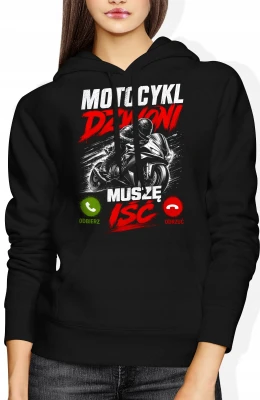 Motocykl dzwoni muszę iść biker speed Damska bluza z kapturem