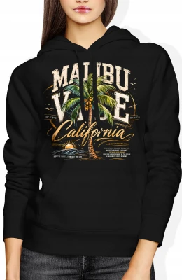 Malibu California palm summer beach  Damska bluza z kapturem