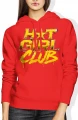 Hot Girl Club złoty styl błyszczące litery Damska bluza z kapturem 