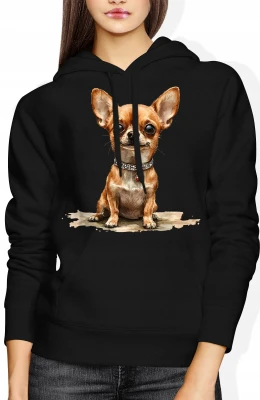 Chihuahua mini dog cute puppy funny Damska bluza z kapturem