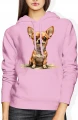 Chihuahua mini dog cute puppy funny Damska bluza z kapturem 