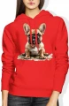 Buldog francuski puppy dog Damska bluza z kapturem 