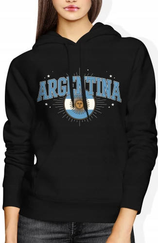 Argentyna flaga vintage football mundial kibic sport Damska bluza z kapturem 