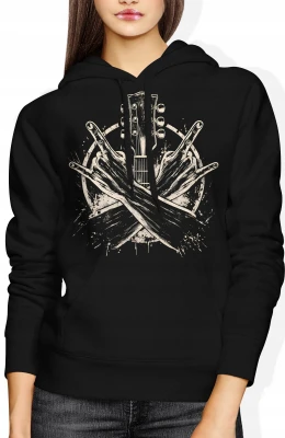Gitara Rock Muzyka Heavy Metal Festival Damska bluza z kapturem