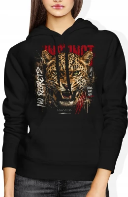 Instinct No Regrets leopard drapieżnik Damska bluza z kapturem