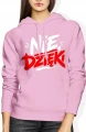 Nie dzieki bunt styl uliczny ironiczny humor Damska bluza z kapturem 