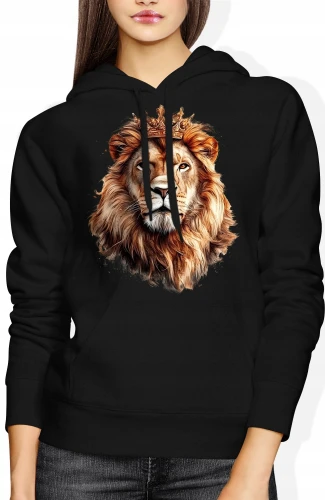Król lew korona animal king safari Damska bluza z kapturem 