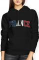 France flaga Francji europejski kibic paris Damska bluza z kapturem 