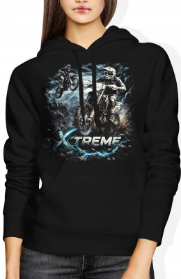 Extreme motocross motocykle dirt bike offroad Damska bluza z kapturem