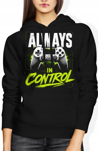 Always In Control Gracz Gaming Pad Konsola Damska bluza z kapturem color:#000000