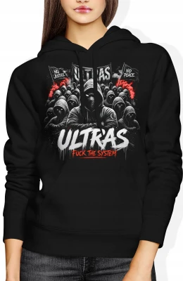Ultras kibice stadionowi race dymne fanatycy piłkarscy Damska bluza z kapturem