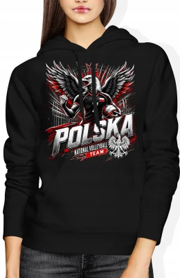 Polska Siatkówka Orzeł Reprezentacja Narodowa Volley Damska bluza z kapturem