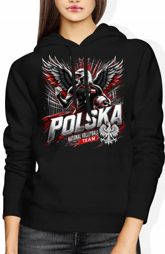 Polska Siatkówka Orzeł Reprezentacja Narodowa Volley Damska bluza z kapturem 